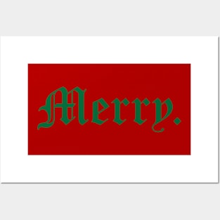 Merry Christmas Typography Posters and Art